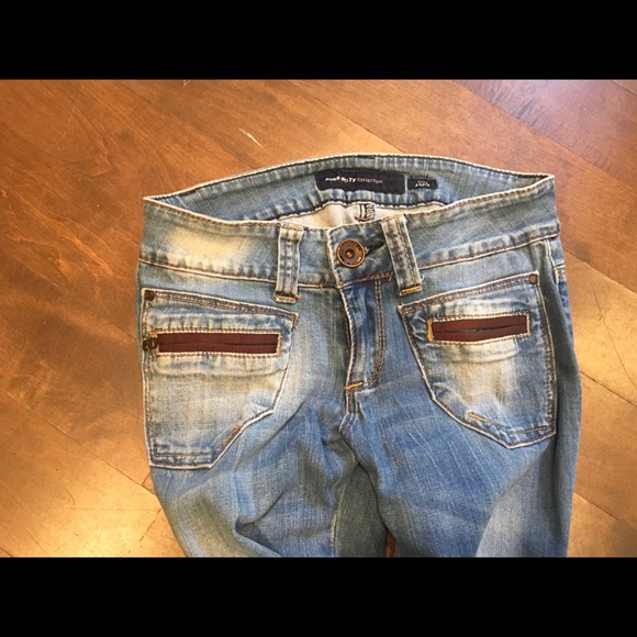 Miss sixty washed flare jeans / brown trim - Picture 2 of 5